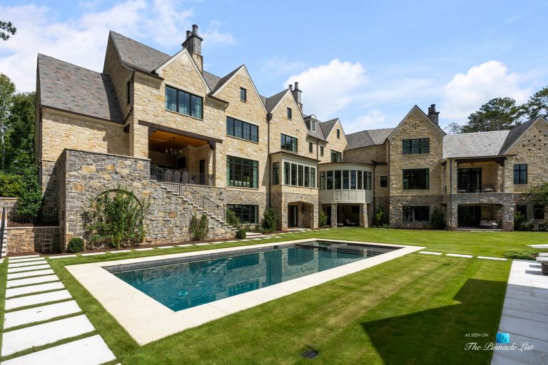 1150 W Garmon Rd, Atlanta, GA, USA Rear Yard Grounds with Pool Luxury Real Estate Buckhead