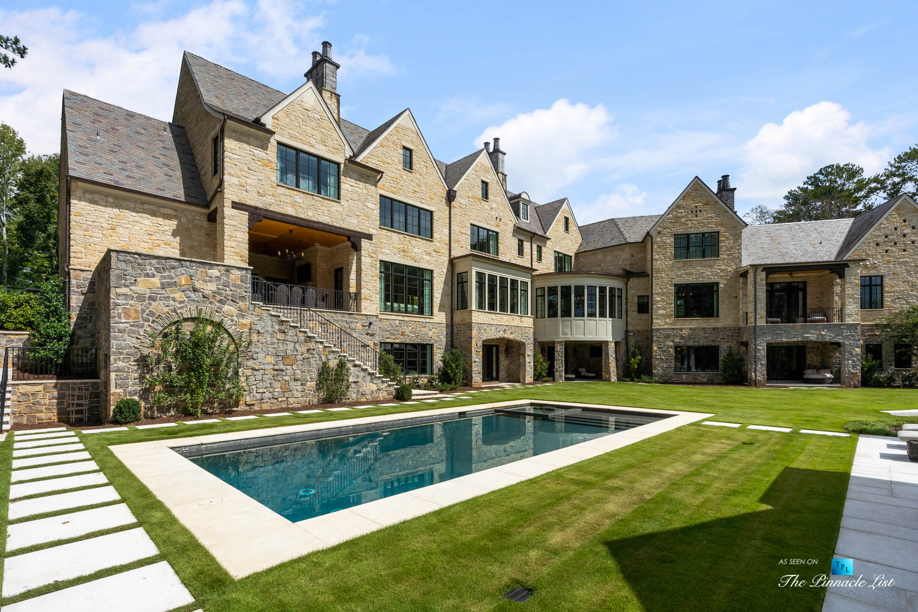 1150 W Garmon Rd, Atlanta, GA, USA – Rear Yard Grounds with Pool – Luxury Real Estate – Buckhead Estate Home