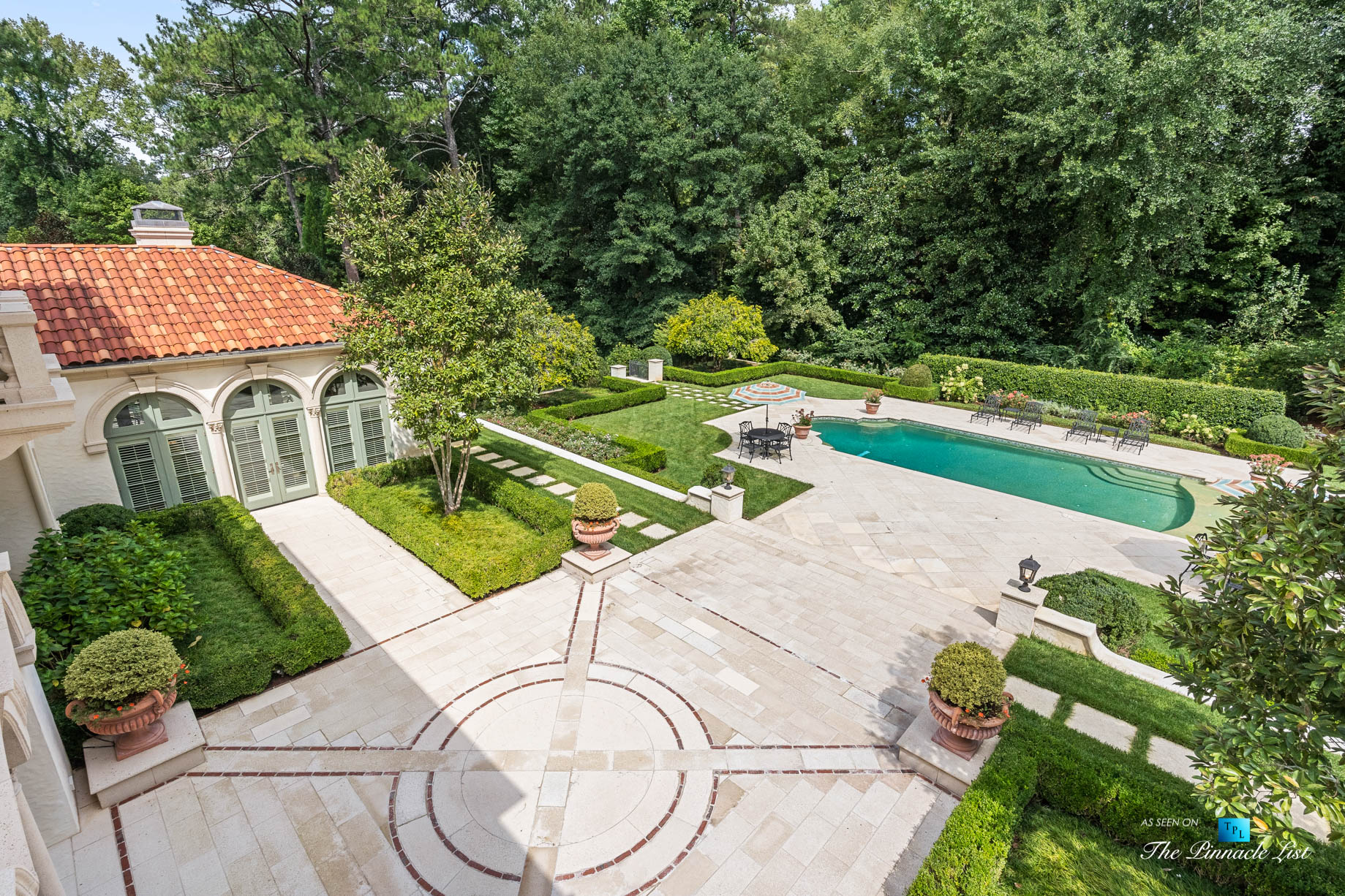 439 Blackland Rd NW, Atlanta, GA, USA – Private Backyard with Pool – Luxury Real Estate – Tuxedo Park Mediterranean Mansion Home