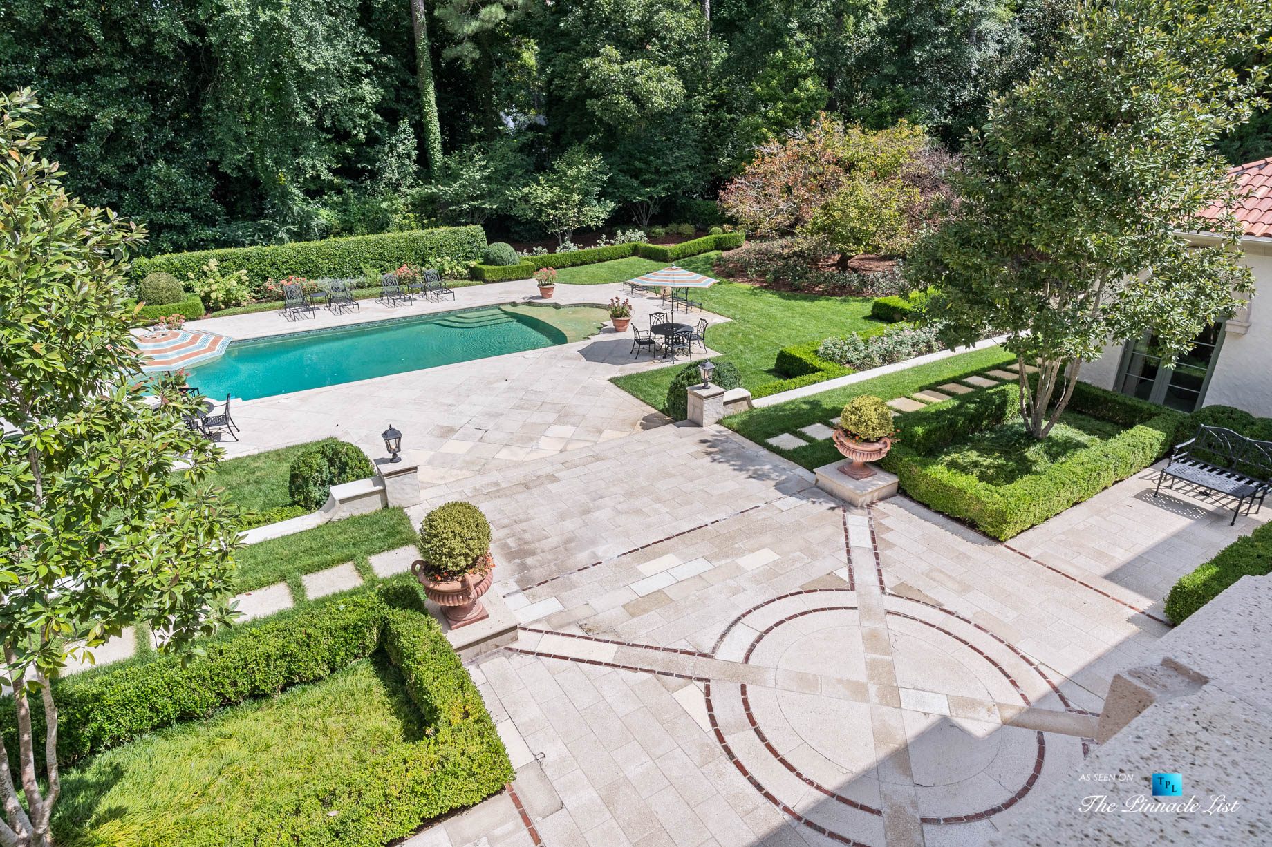 439 Blackland Rd NW, Atlanta, GA, USA – Private Backyard with Pool – Luxury Real Estate – Tuxedo Park Mediterranean Mansion Home