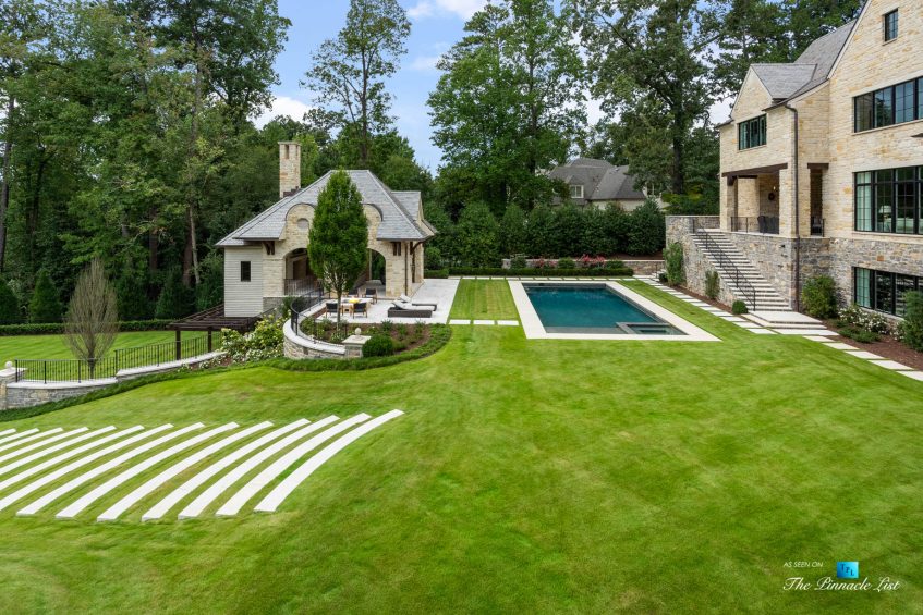 1150 W Garmon Rd, Atlanta, GA, USA - Property Backyard with Pool - Luxury Real Estate - Buckhead Estate Home