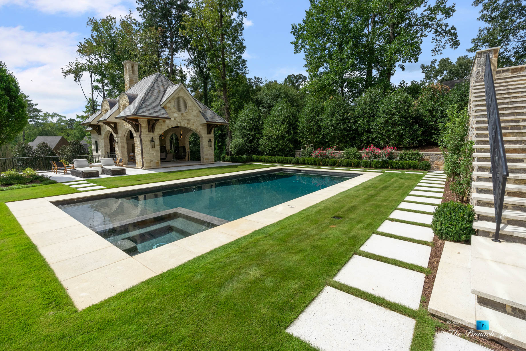 1150 W Garmon Rd, Atlanta, GA, USA – Property Backyard with Pool – Luxury Real Estate – Buckhead Estate Home