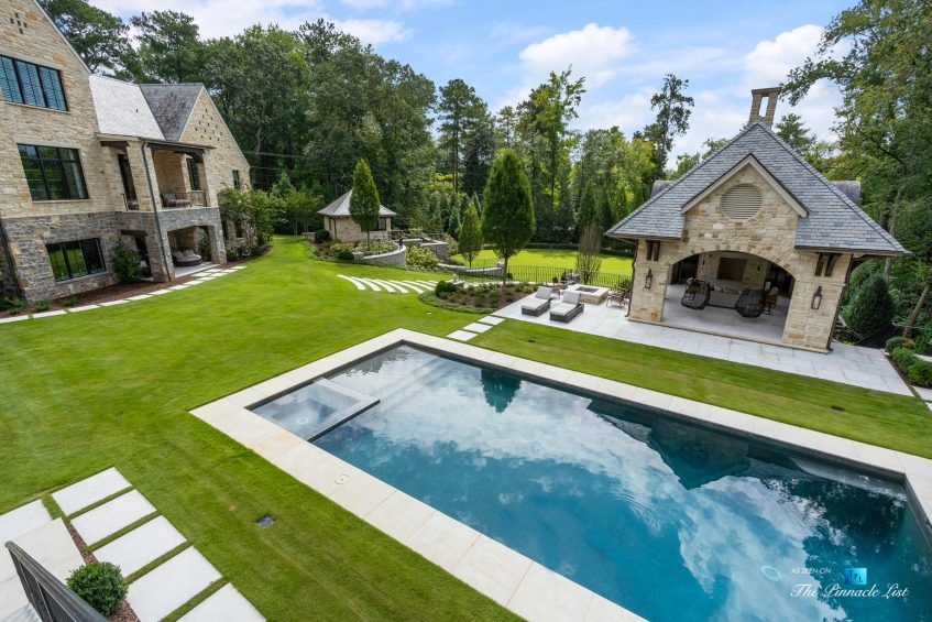 1150 W Garmon Rd, Atlanta, GA, USA - Property Backyard with Pool - Luxury Real Estate - Buckhead Estate Home