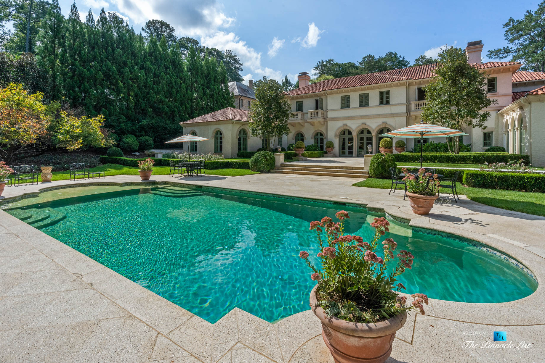 439 Blackland Rd NW, Atlanta, GA, USA - Luxurious Property Pool - Luxury Real Estate - Tuxedo Park Mediterranean Mansion Home