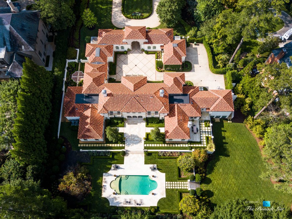439 Blackland Rd NW, Atlanta, GA, USA - Drone Aerial View Luxurious Property - Luxury Real Estate - Tuxedo Park Mediterranean Mansion Home