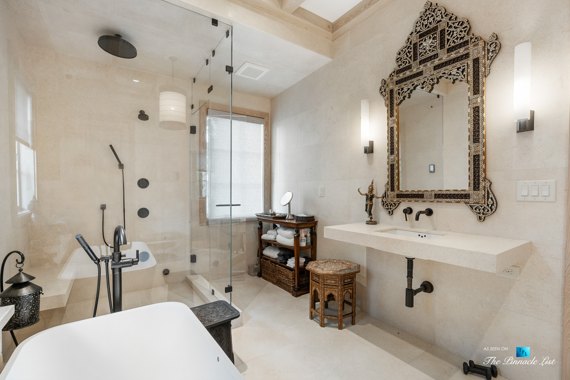1150 W Garmon Rd, Atlanta, GA, USA – Private Bathroom with Sauna – Luxury Real Estate – Buckhead Estate Home