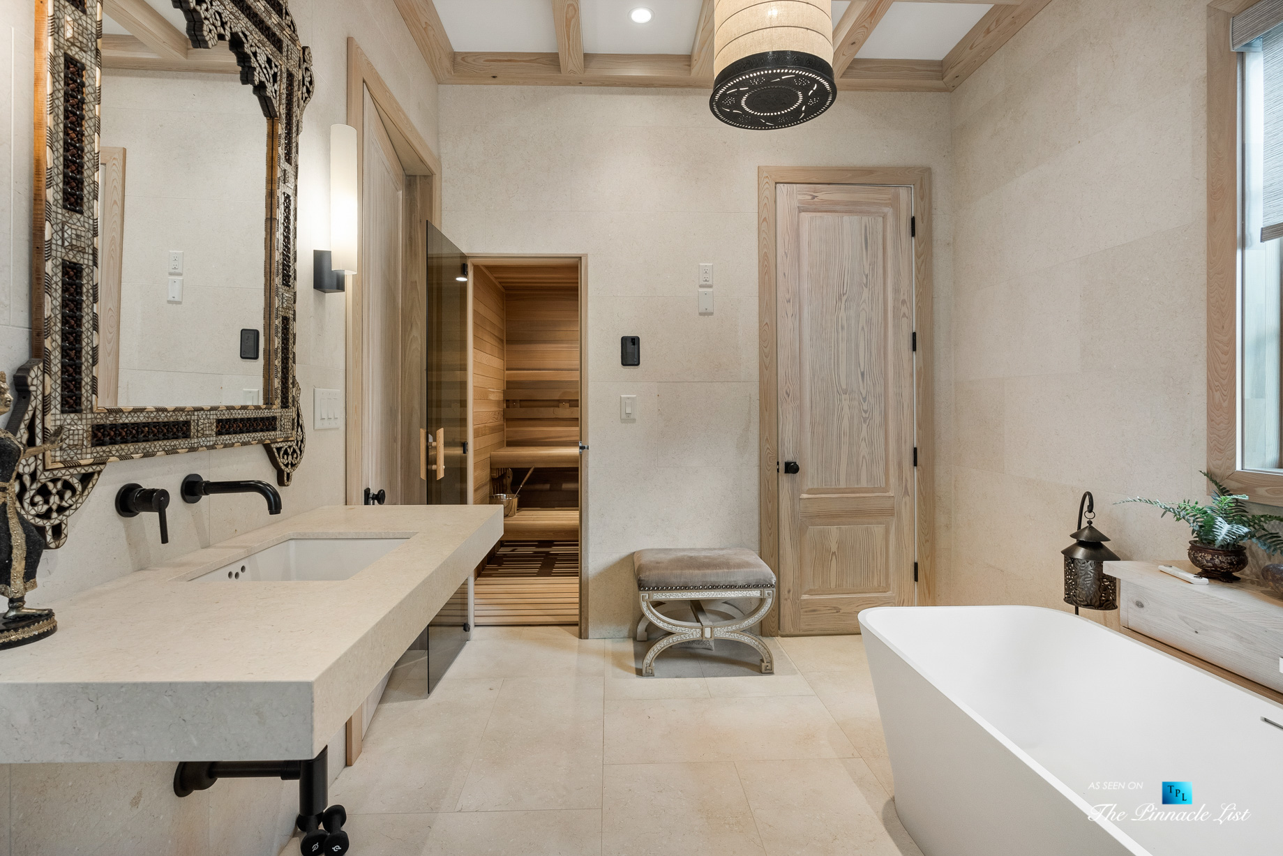 1150 W Garmon Rd, Atlanta, GA, USA – Private Bathroom with Sauna – Luxury Real Estate – Buckhead Estate Home