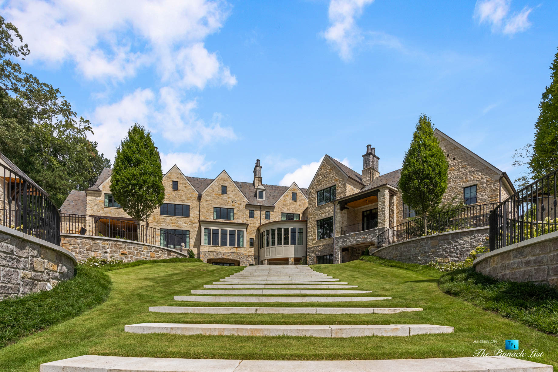 1150 W Garmon Rd, Atlanta, GA, USA – Backyard Property Landscape Stairs – Luxury Real Estate – Buckhead Estate House
