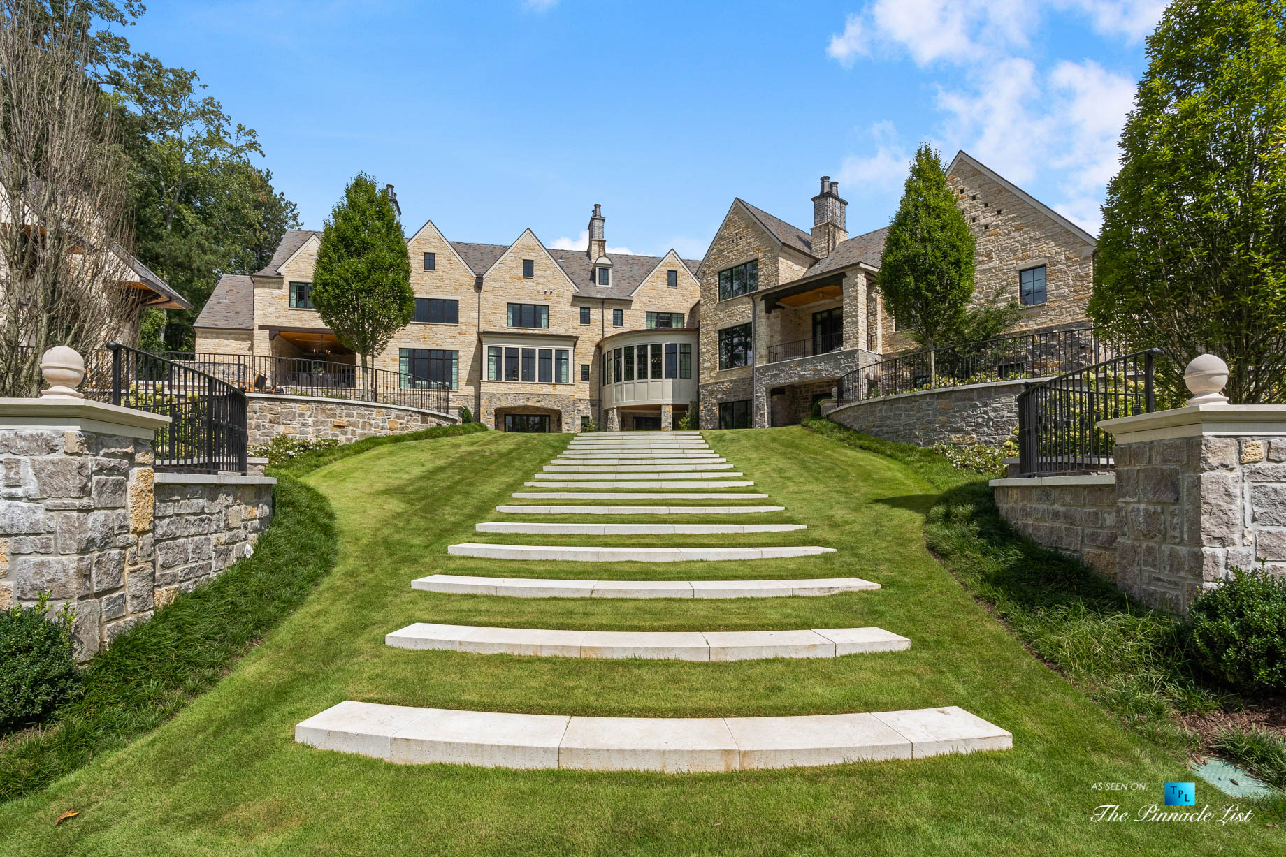 1150 W Garmon Rd, Atlanta, GA, USA - Property Backyard Stairs in Grass - Luxury Real Estate - Buckhead Estate House