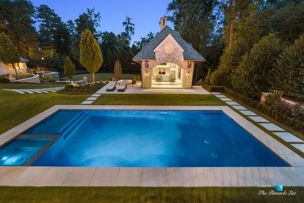 1150 W Garmon Rd, Atlanta, GA, USA Backyard Pool at Night Luxury