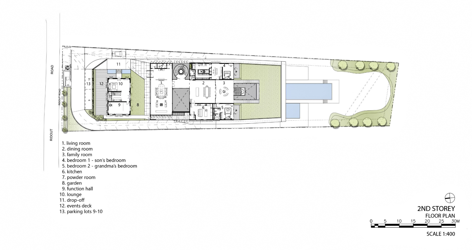 Second Floor Plan - Hidden House Luxury Estate - Ridout Road, Singapore