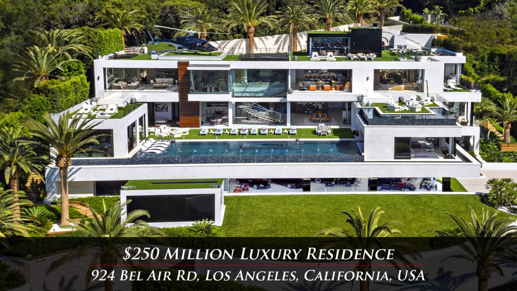 View of $250 Million Luxury Residence – 924 Bel Air Rd, Los Angeles, CA, USA ...