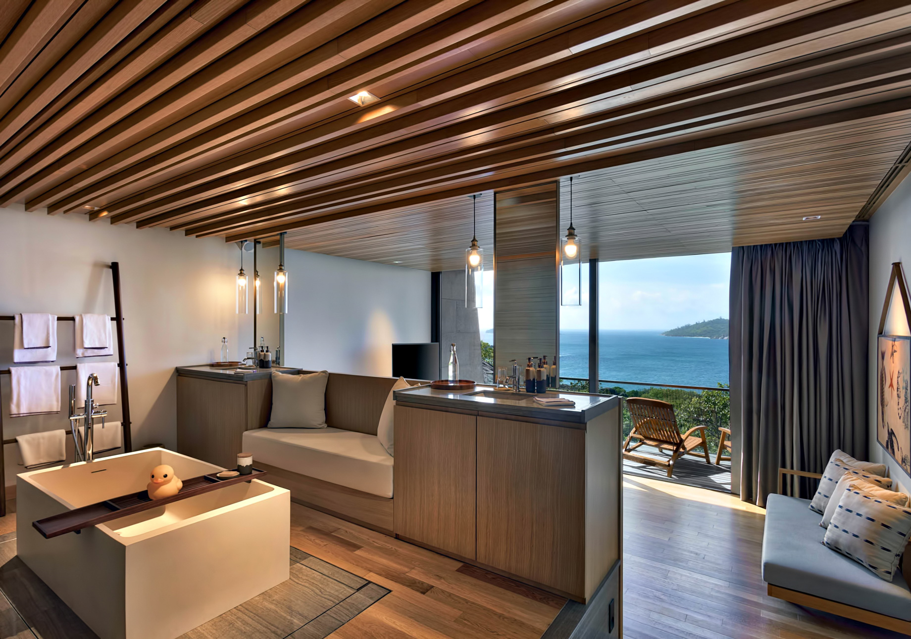 Four Bedroom Luxury Residence – Felicite Island, Seychelles – Bathroom Bedroom View