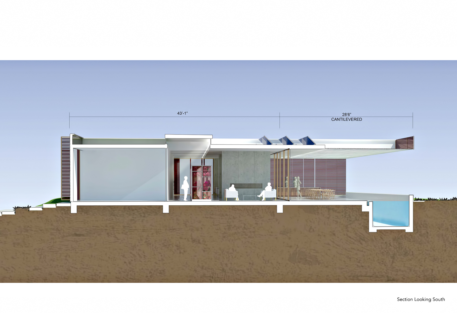 South Elevation – Double Stick House – Trousdale Estates, Beverly Hills, CA, USA