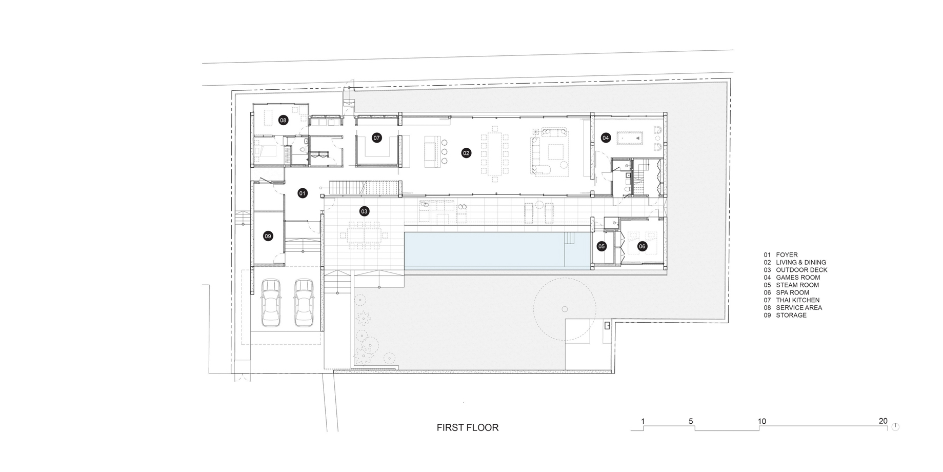 First Floor Plan - Casa de Alisa Luxury Residence - Nonthaburi, Thailand