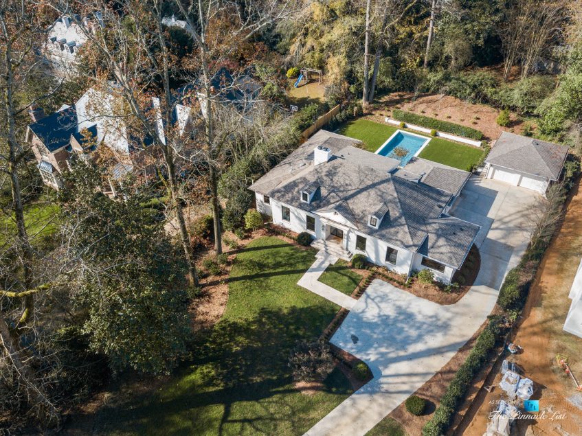 447 Valley Rd NW, Atlanta, GA, USA - Drone Aerial Property View - Luxury Real Estate - Tuxedo Park Home