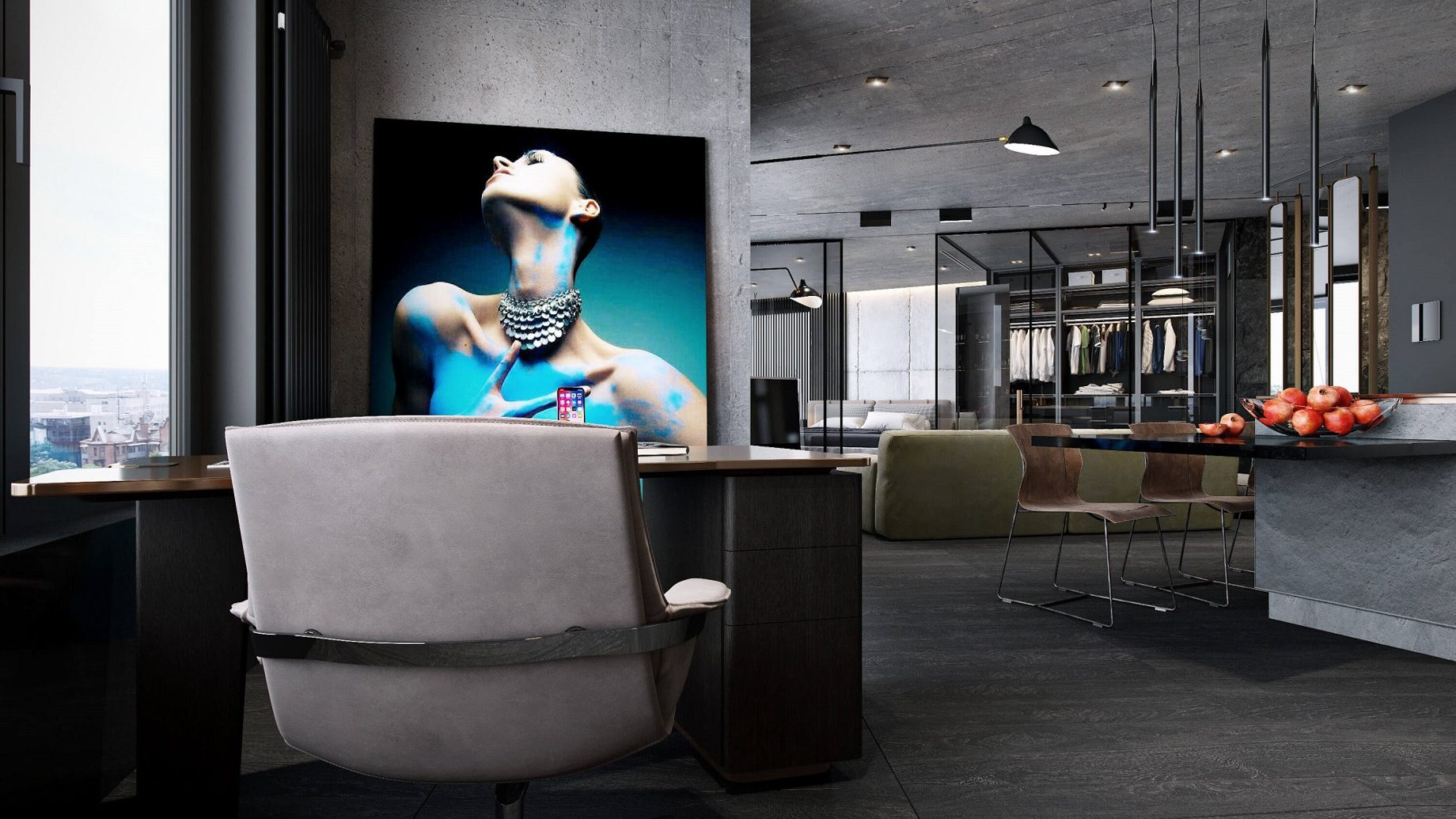 Concrete Loft Apartment Interior Design Kiev, Ukraine 🇺🇦 – Olga Korniienko