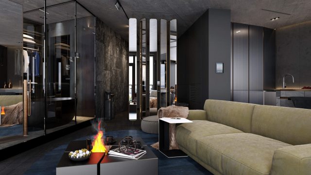 Concrete Loft Apartment Interior Design Kiev, Ukraine - Olga Korniienko