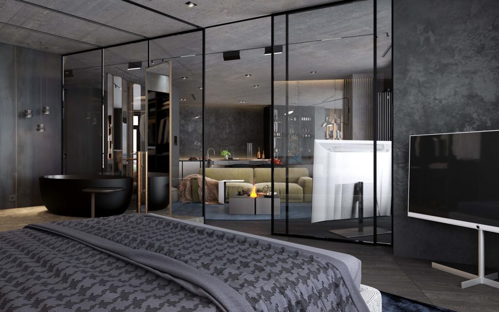 Curated visual reference: Structural Concrete Loft Apartment Reference: Concrete Loft Apartment Interior Design Kiev Ukraine