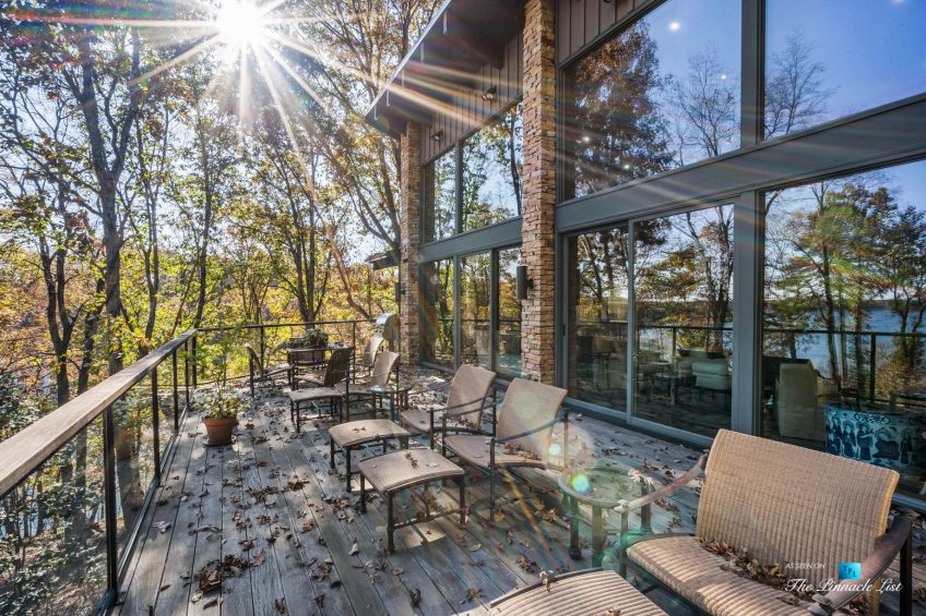 7860 Chestnut Hill Rd, Cumming, GA, USA - Deck Lake View - Luxury Real Estate - Lake Lanier Mid-Century Modern Stone Home
