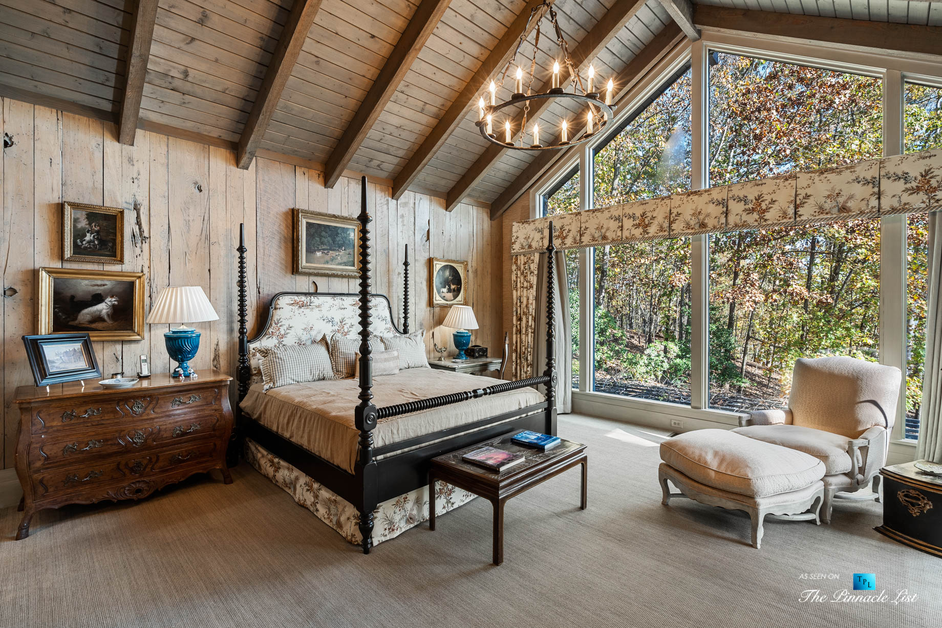 7860 Chestnut Hill Rd, Cumming, GA, USA – Master Bedroom – Luxury Real Estate – Lake Lanier Mid-Century Modern Stone Home