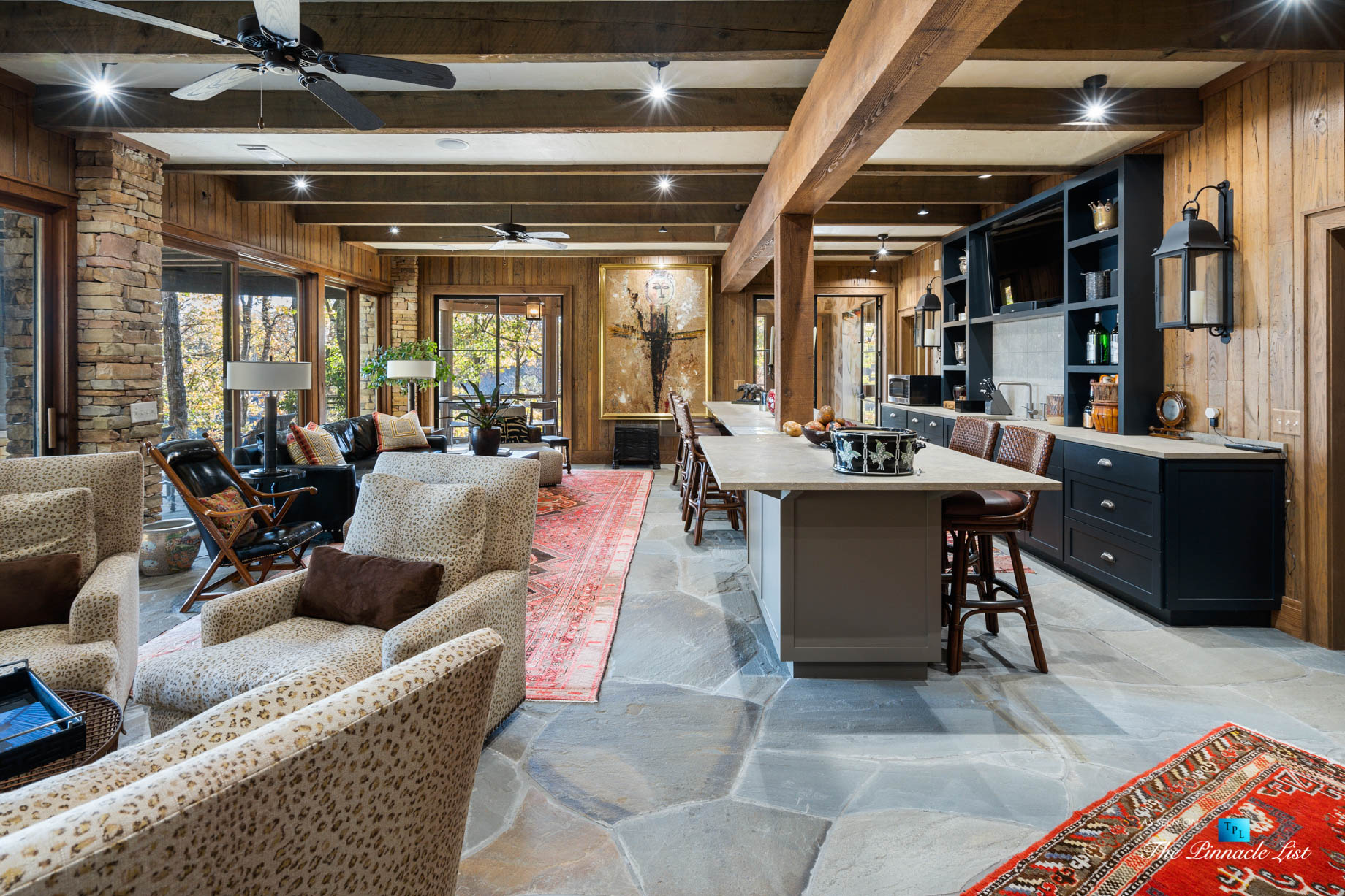 7860 Chestnut Hill Rd, Cumming, GA, USA – Recreation Room – Luxury Real Estate – Lake Lanier Mid-Century Modern Stone Home