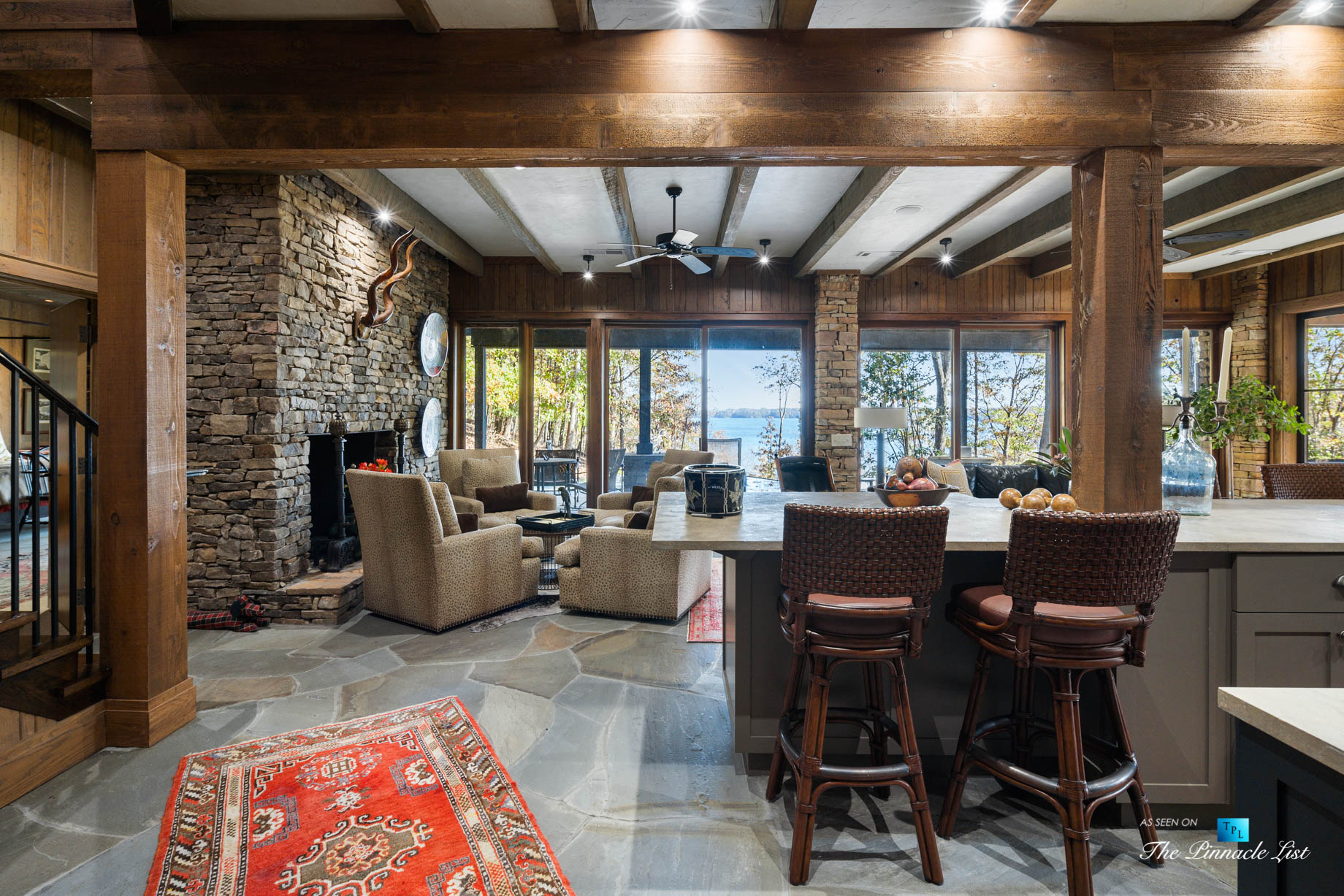 7860 Chestnut Hill Rd, Cumming, GA, USA – Recreation Room and Bar – Luxury Real Estate – Lake Lanier Mid-Century Modern Stone Home