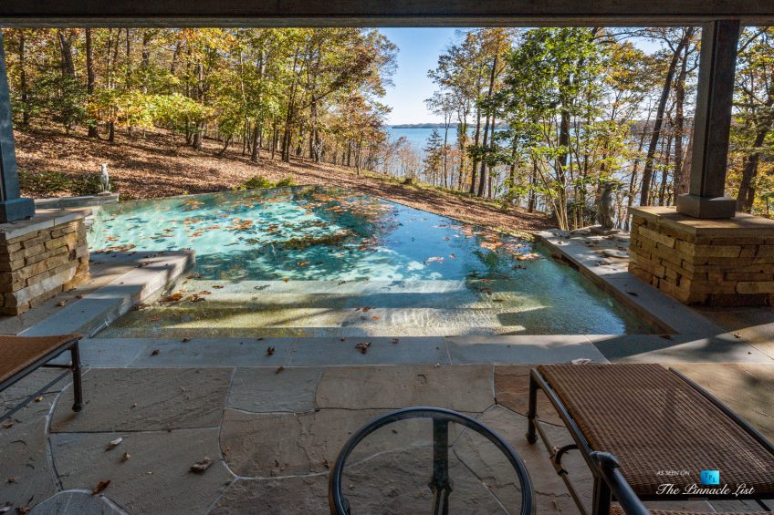 7860 Chestnut Hill Rd, Cumming, GA, USA - Pool Deck - Luxury Real Estate - Lake Lanier Mid-Century Modern Stone Home