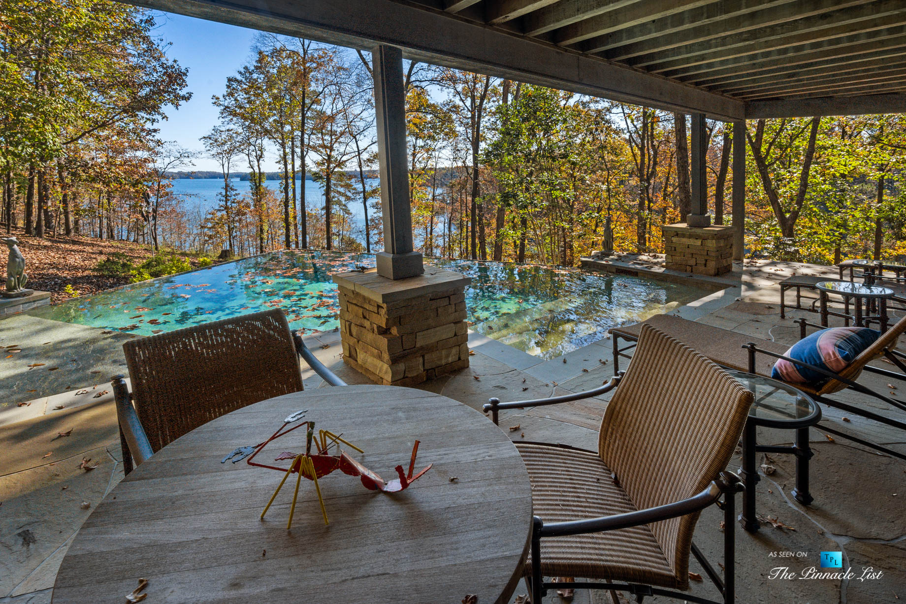 7860 Chestnut Hill Rd, Cumming, GA, USA – Pool Deck – Luxury Real Estate – Lake Lanier Mid-Century Modern Stone Home