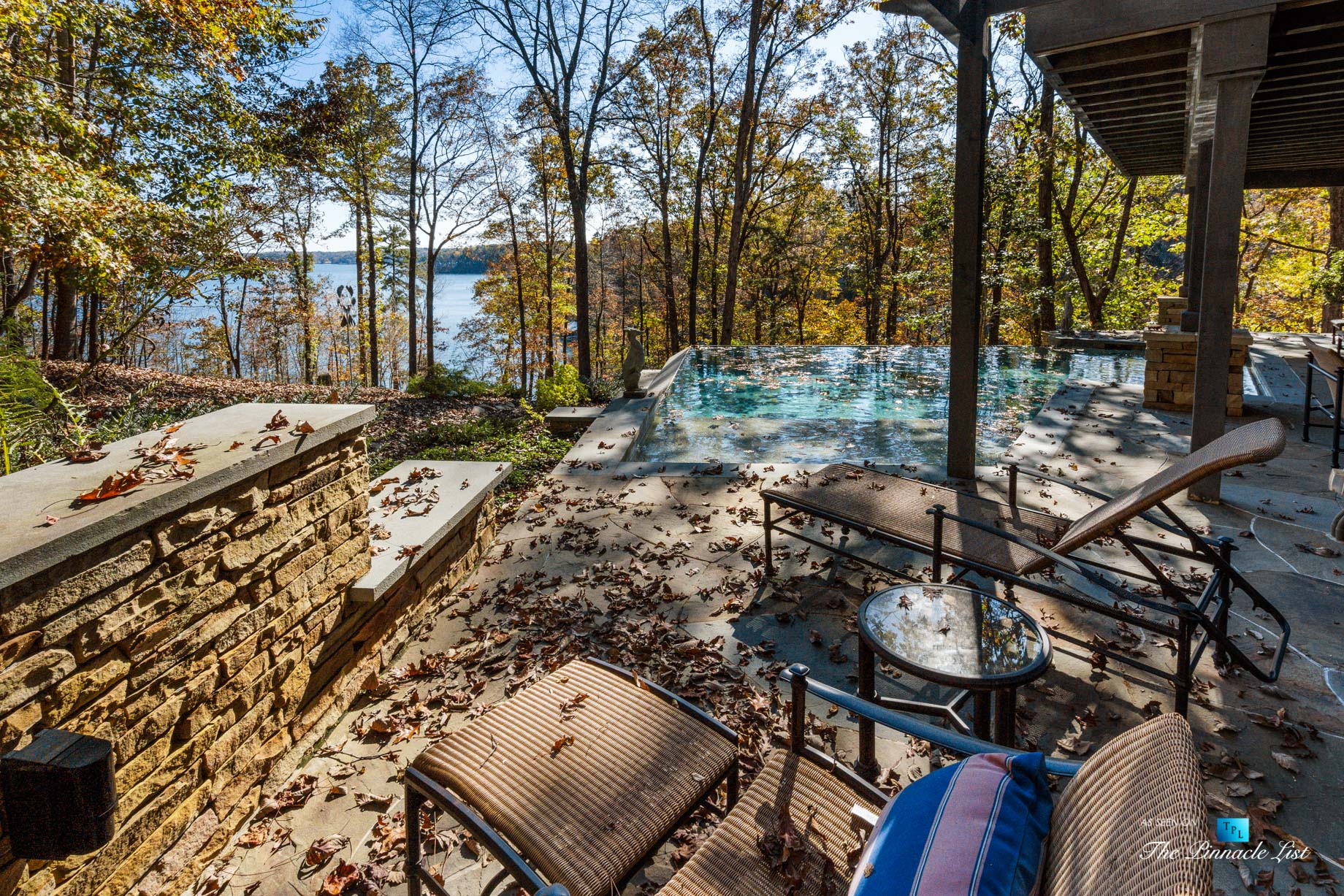 7860 Chestnut Hill Rd, Cumming, GA, USA – Pool Deck – Luxury Real Estate – Lake Lanier Mid-Century Modern Stone Home