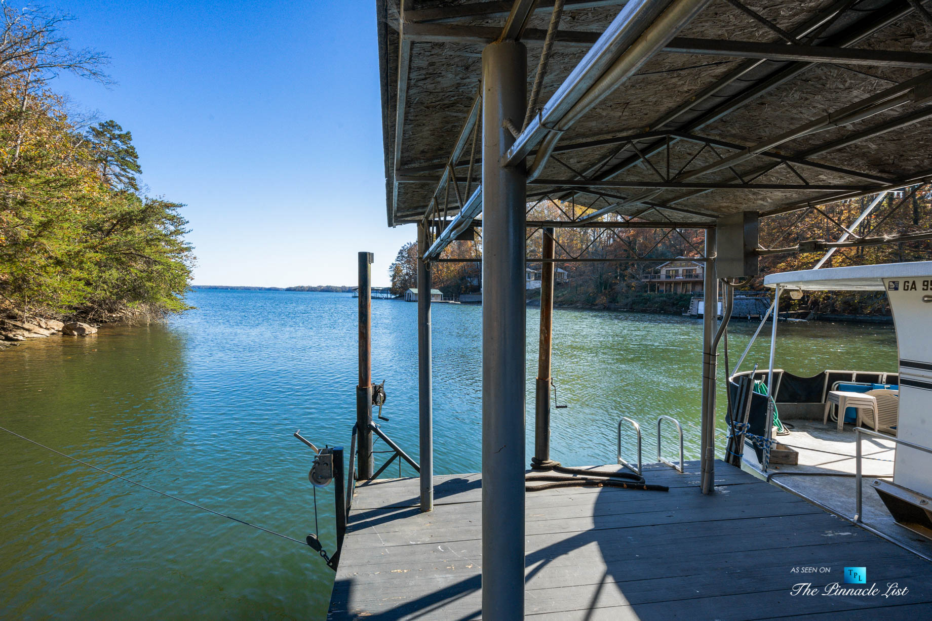 7860 Chestnut Hill Rd, Cumming, GA, USA – Private Dock with Sundeck – Luxury Real Estate – Lake Lanier Mid-Century Modern Stone Home