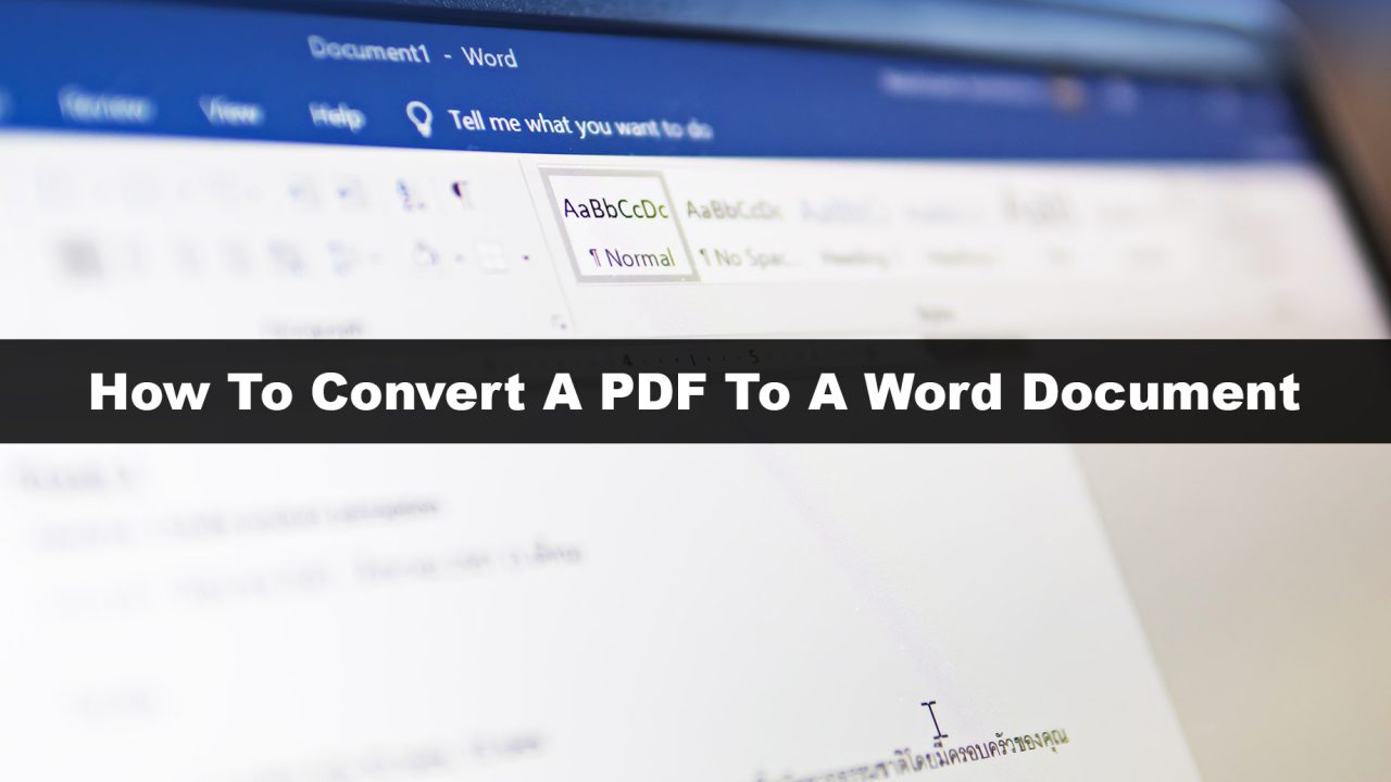 How To Convert A PDF To A Word Document