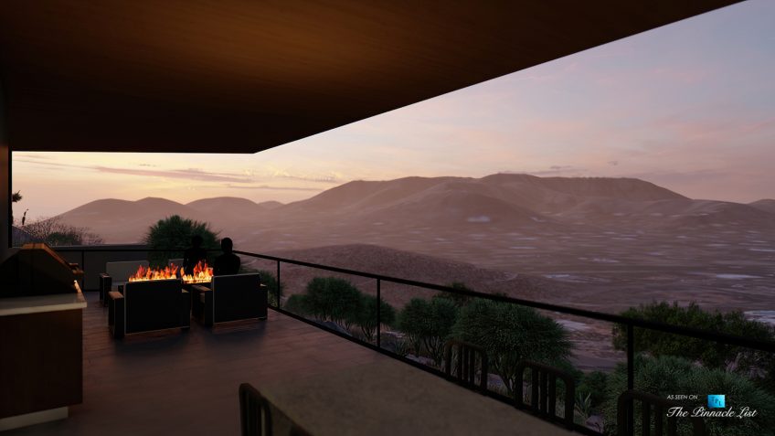 5221 E Cheney Dr, Paradise Valley, AZ, USA - Exterior Deck Night View - Luxury Real Estate - Modern Hillside Home