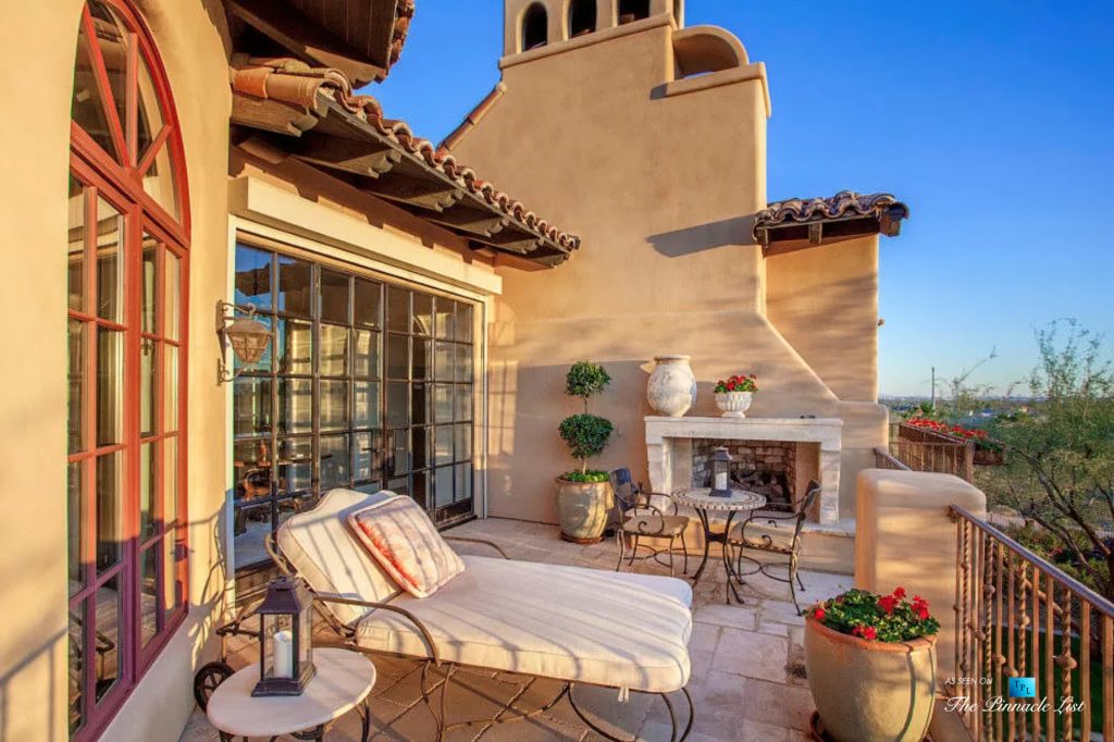 6539 N 31st Pl, Phoenix, AZ, USA - Exterior Private Master Deck - Luxury Real Estate - Biltmore Mountain Estates - Spanish Colonial Home