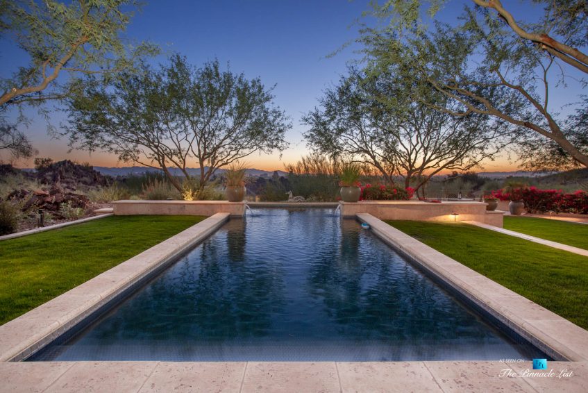 6539 N 31st Pl, Phoenix, AZ, USA - Back Yard Pool Sunset - Luxury Real Estate - Biltmore Mountain Estates - Spanish Colonial Home