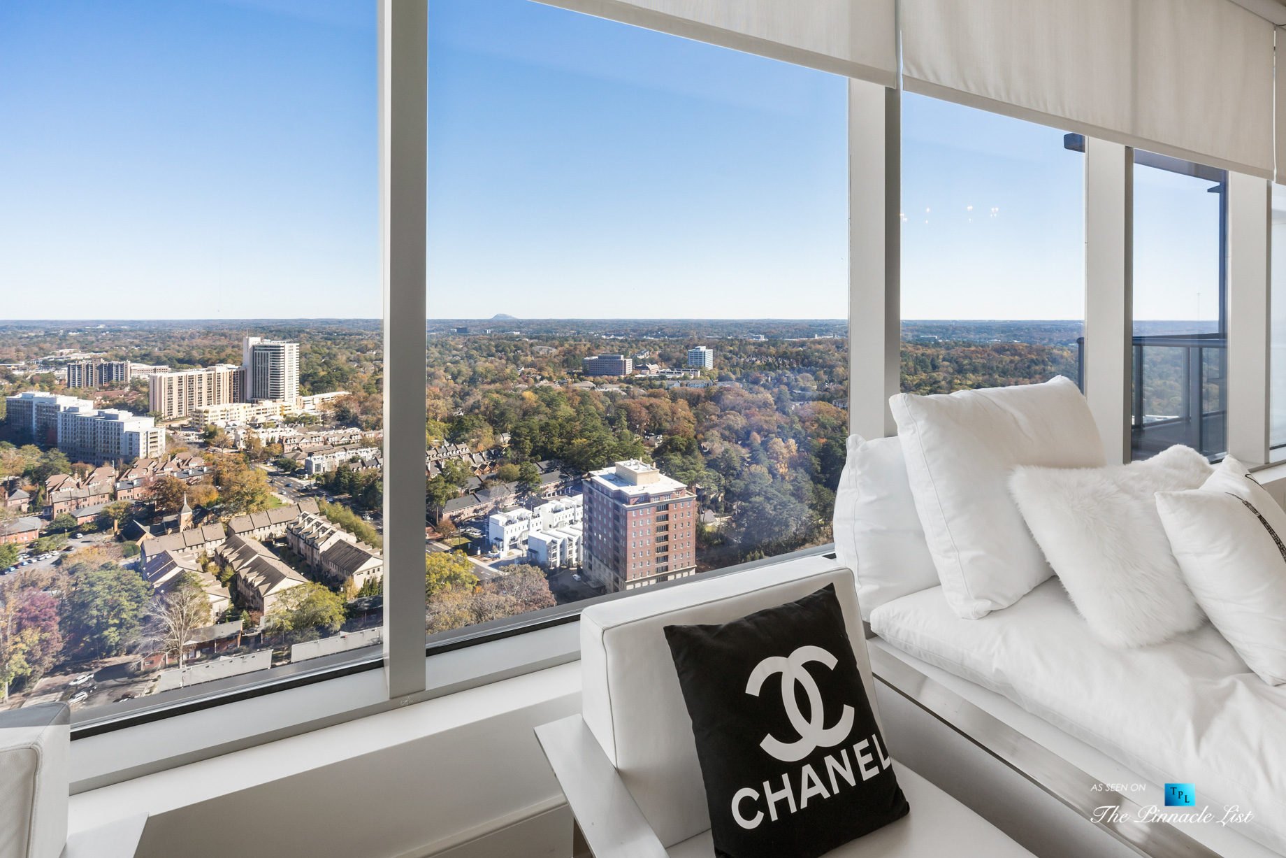 3630 Peachtree Rd NE, Unit 2808, Atlanta, GA, USA - Condo Living Room Window View - Luxury Real Estate - The Ritz-Carlton Residences Buckhead