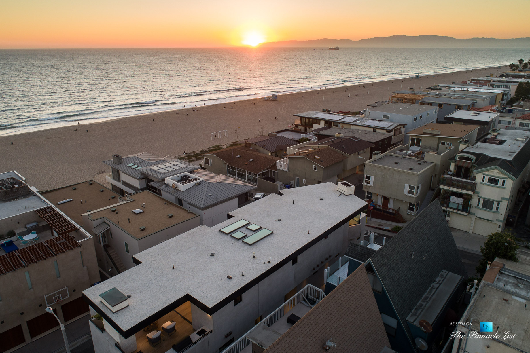 2016 Ocean Dr, Manhattan Beach, CA, USA – Drone Sunset View – Luxury Real Estate – Modern Ocean View Home