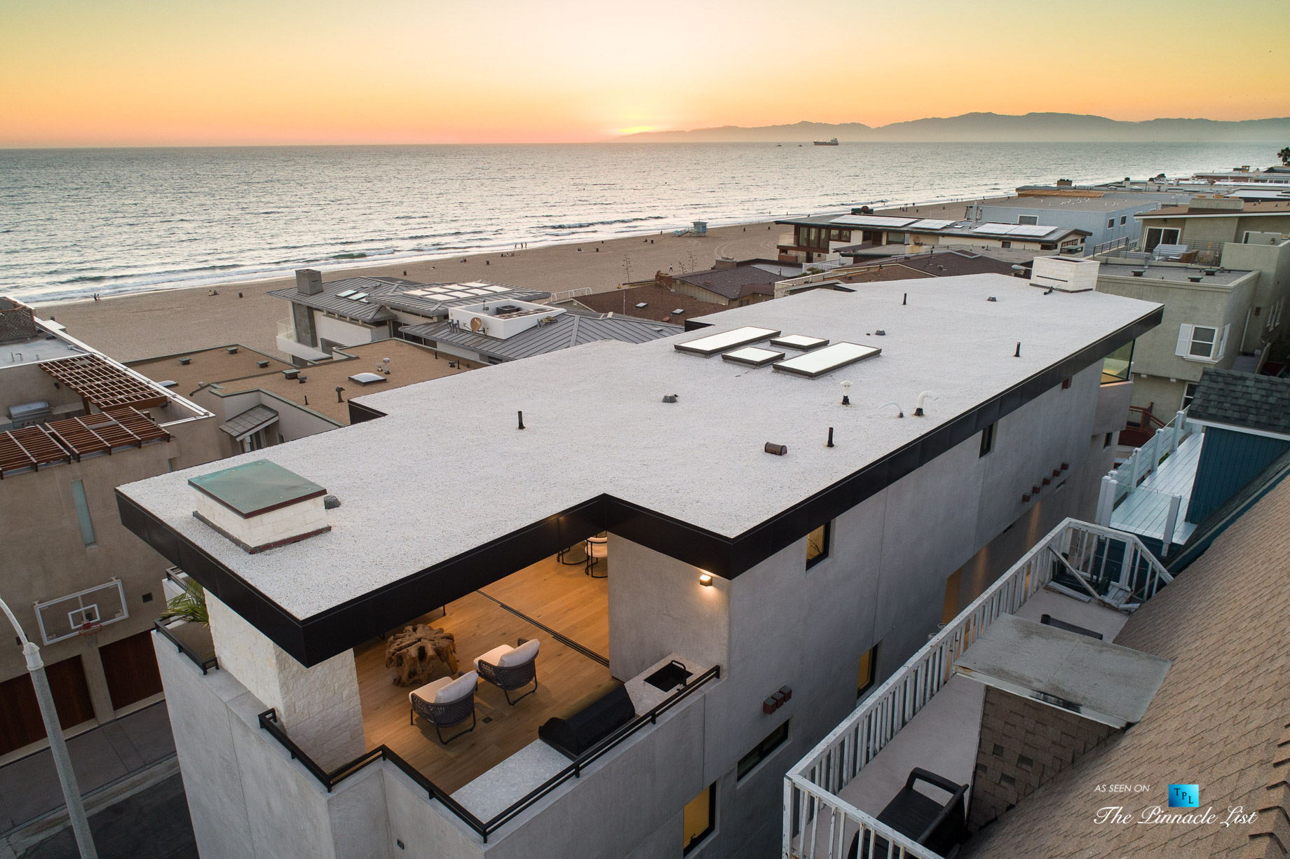 2016 Ocean Dr, Manhattan Beach, CA, USA – Drone Sunset View – Luxury Real Estate – Modern Ocean View Home