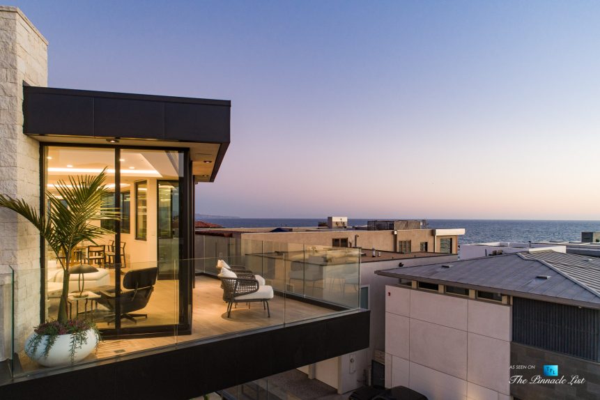 2016 Ocean Dr, Manhattan Beach, CA, USA - Master Bedroom Balcony Sunset View - Luxury Real Estate - Modern Ocean View Home