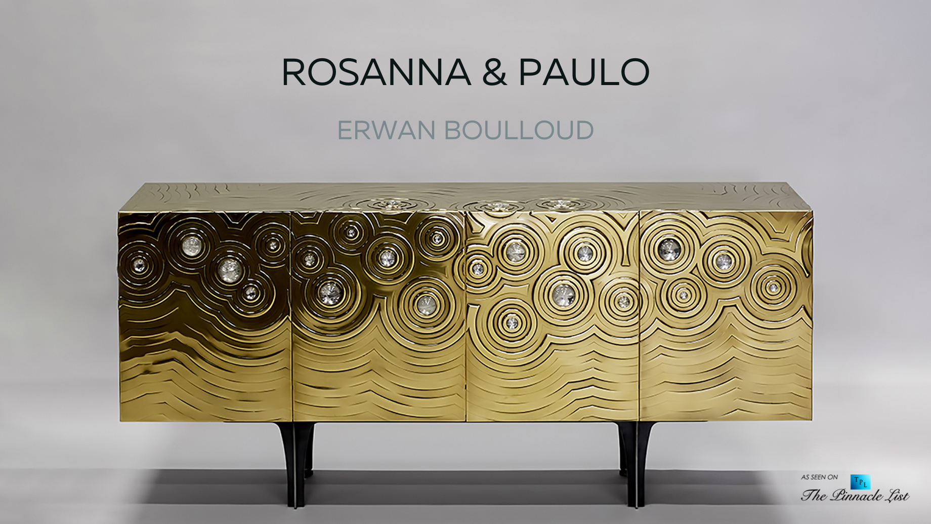 Ultra Exclusive Rosanna & Paolo Brass Crystal Cabochon Sideboard – Erwan Boulloud