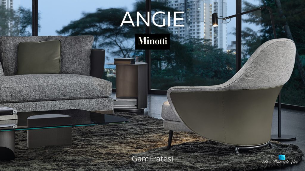 Angie Armchair is a Sculptural Gesture Shaping Functionality by Minotti