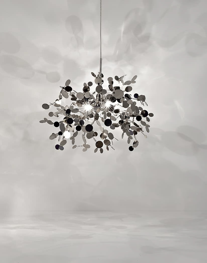A Precious Cloud Sculpture of Light - Argent Fixtures by Terzani Lighting Italy - Single Element Suspension Silver