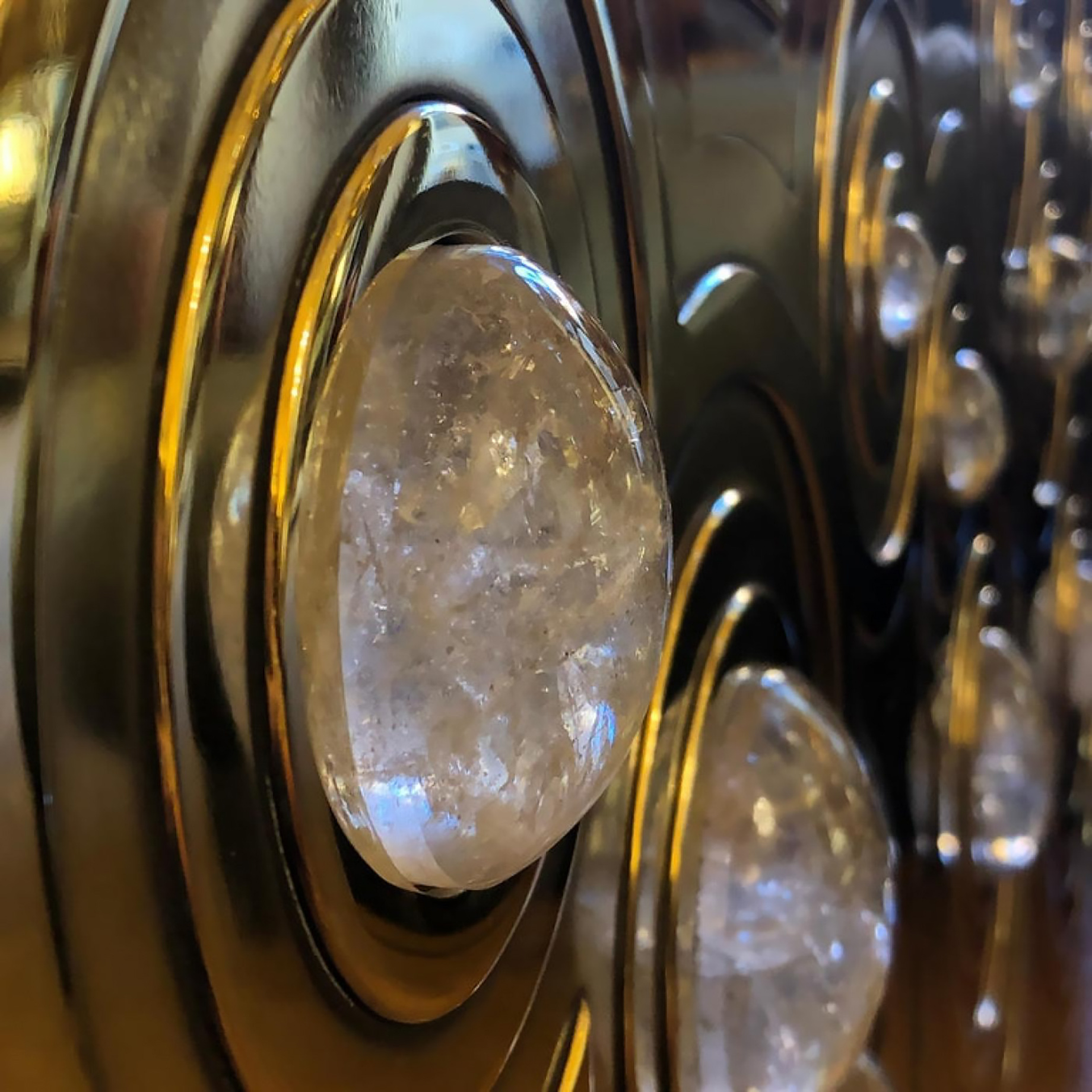 Ultra Exclusive Rosanna & Paolo Brass Crystal Cabochon Sideboard - Erwan Boulloud