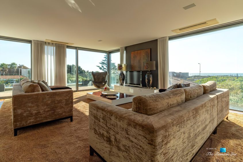 Francelos Beach Luxury T5 Villa - Porto, Portugal - Living Room Ocean View - Luxury Real Estate – Modern Home