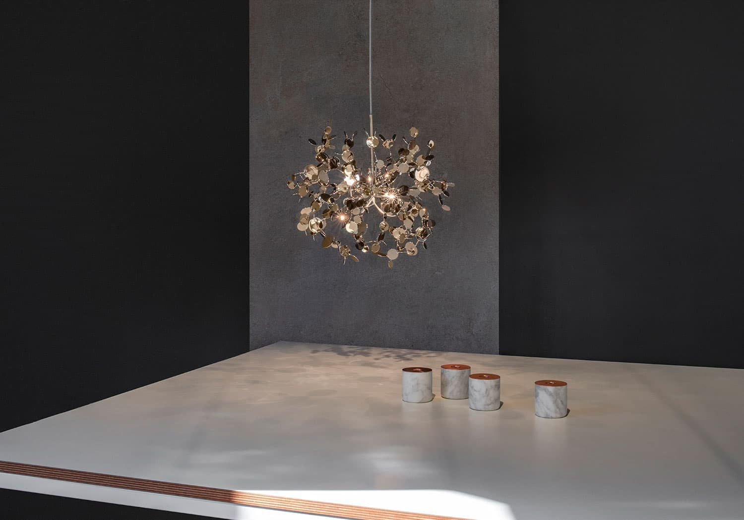 A Precious Cloud Sculpture of Light – Argent Fixtures by Terzani Lighting Italy – Single Element Suspension