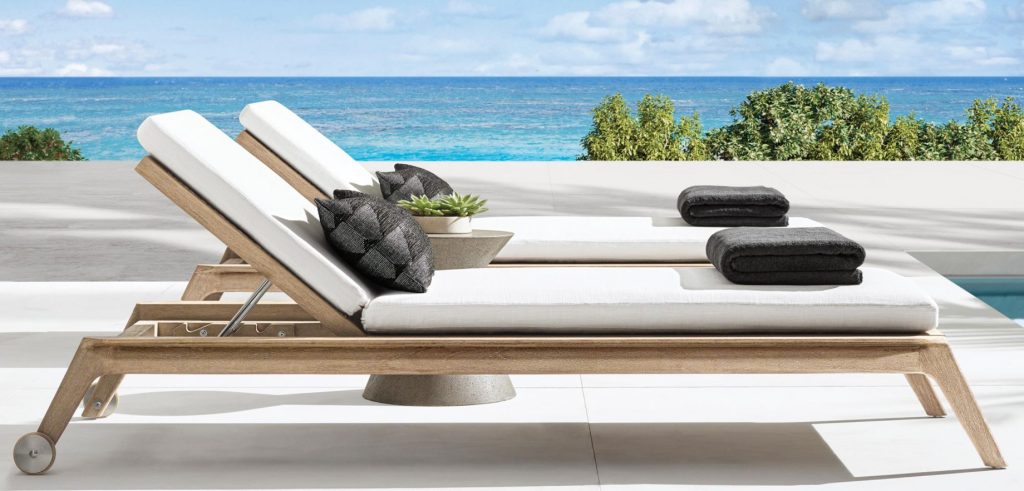 Malta Teak Collection Outdoor Furniture Design for RH - Ramon Esteve - Malta Teak Lounge Chaise