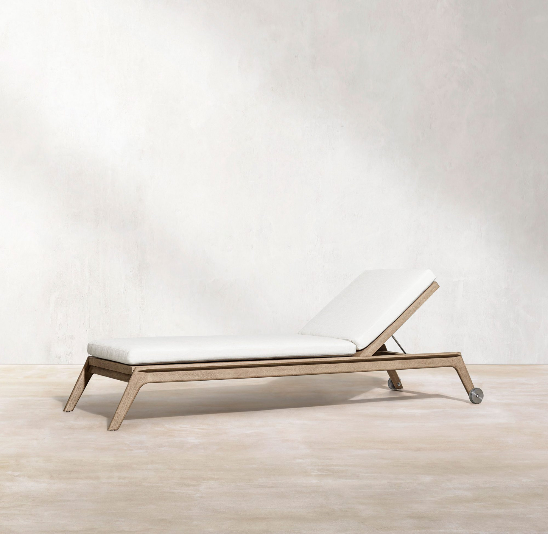 Malta Teak Collection Outdoor Furniture Design for RH – Ramon Esteve – Malta Teak Lounge Chaise