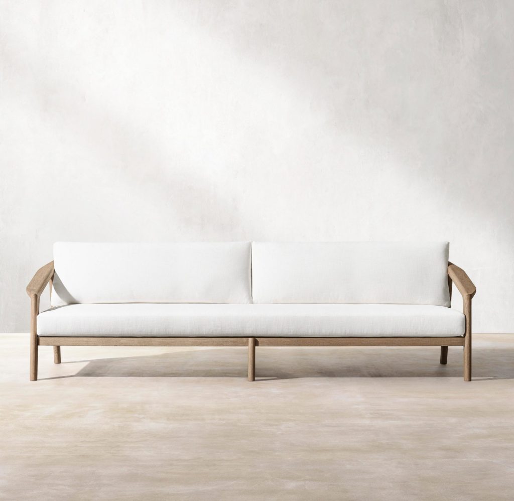 Malta Teak Collection Outdoor Furniture Design for RH - Ramon Esteve - Malta Teak 108 Large Sofa
