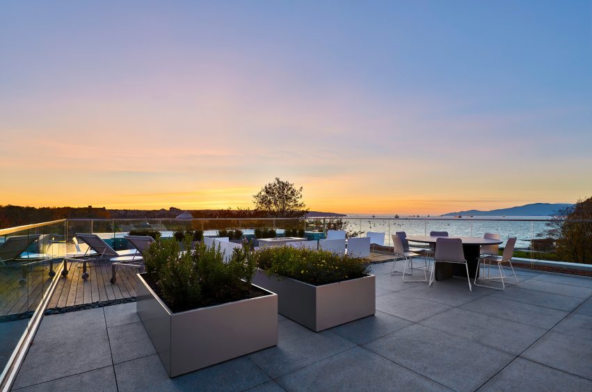 Eventide Ultra Luxury English Bay Homes - Bute St, Vancouver, BC, Canada - Rooftop Deck Sunset