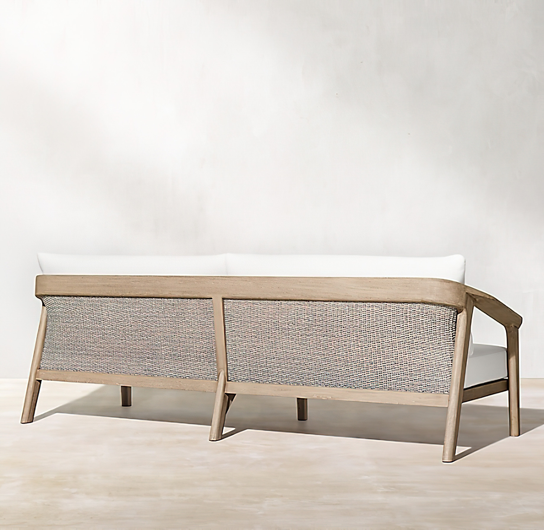Malta Teak Collection Outdoor Furniture Design for RH – Ramon Esteve – Malta Teak 90 Medium Sofa
